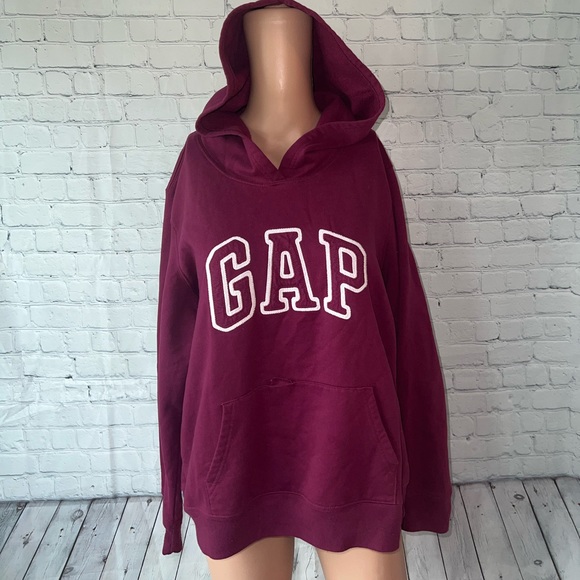 GAP Tops - GAP Maroon & Gray Hoodie Size XL